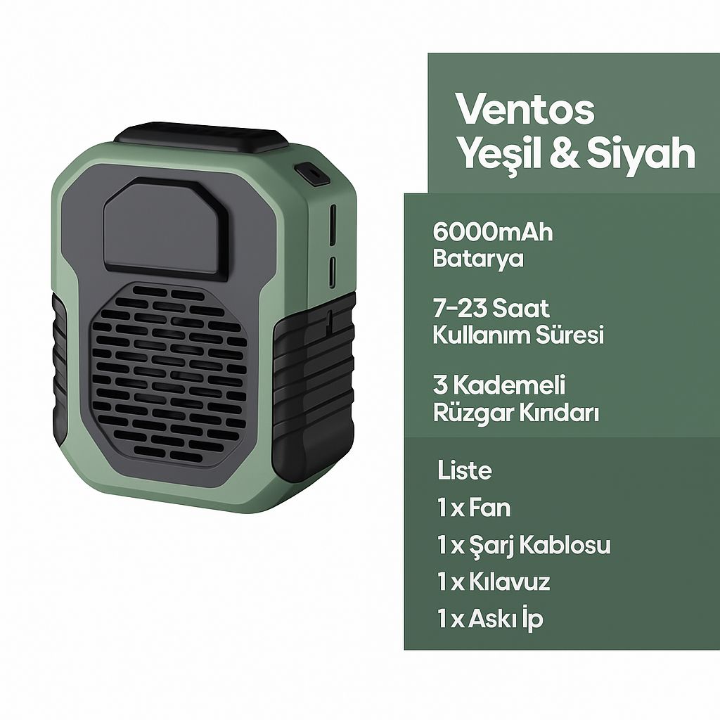 TAŞINABİLİR BEL FANI 6000mAh